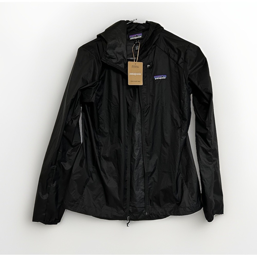 NWT Patagonia Houdini Jacket Nylon Water Repellant Rain Packable Black Wmns S